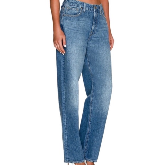 NWT Good American Good '90s Relaxed Jeans sz 29 8 Loose Fit Mid Rise Stretch - Picture 1 of 10